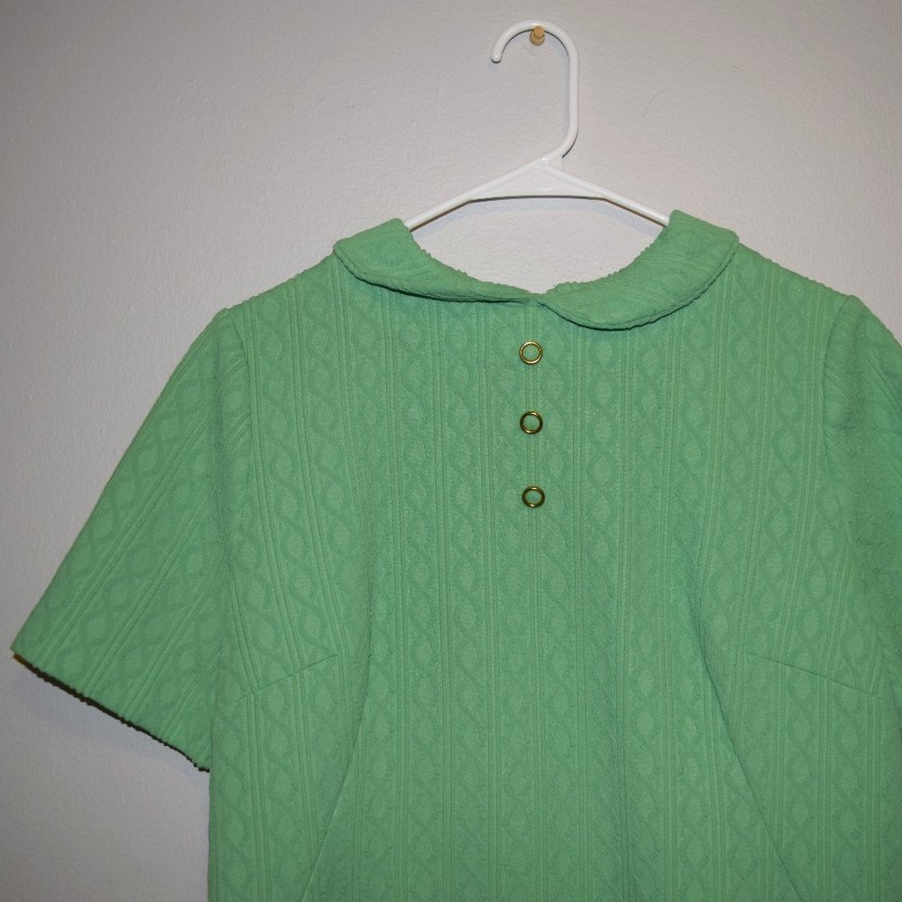VINTAGE Handmade Green 60s Dress Size Large